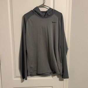 Nike Men's Dark Gray Hooded Sweatshirt